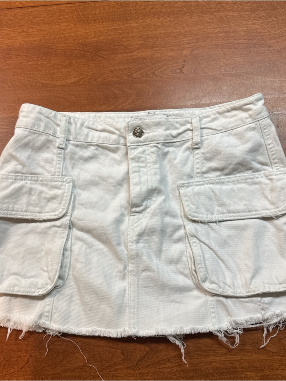 Zara ripped cargo mini skirt featuring utilitarian flap